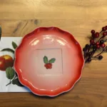 1 Adet El Yapımı El Boyaması Şekilsiz Formlu 21cm Seramik Tabak -,Kokina  Desenli