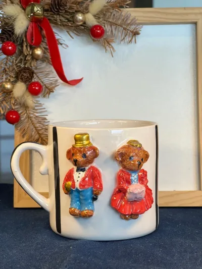 Dev Boy Dik Çizgi Mrs&Mr Teddy 420ml Kupa