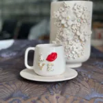240ml Love Dudak Kabartma Tabaklı Kupa