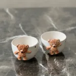 MeGgDecor Teddy Bear 2 Adet Kabartma Kase 300ml