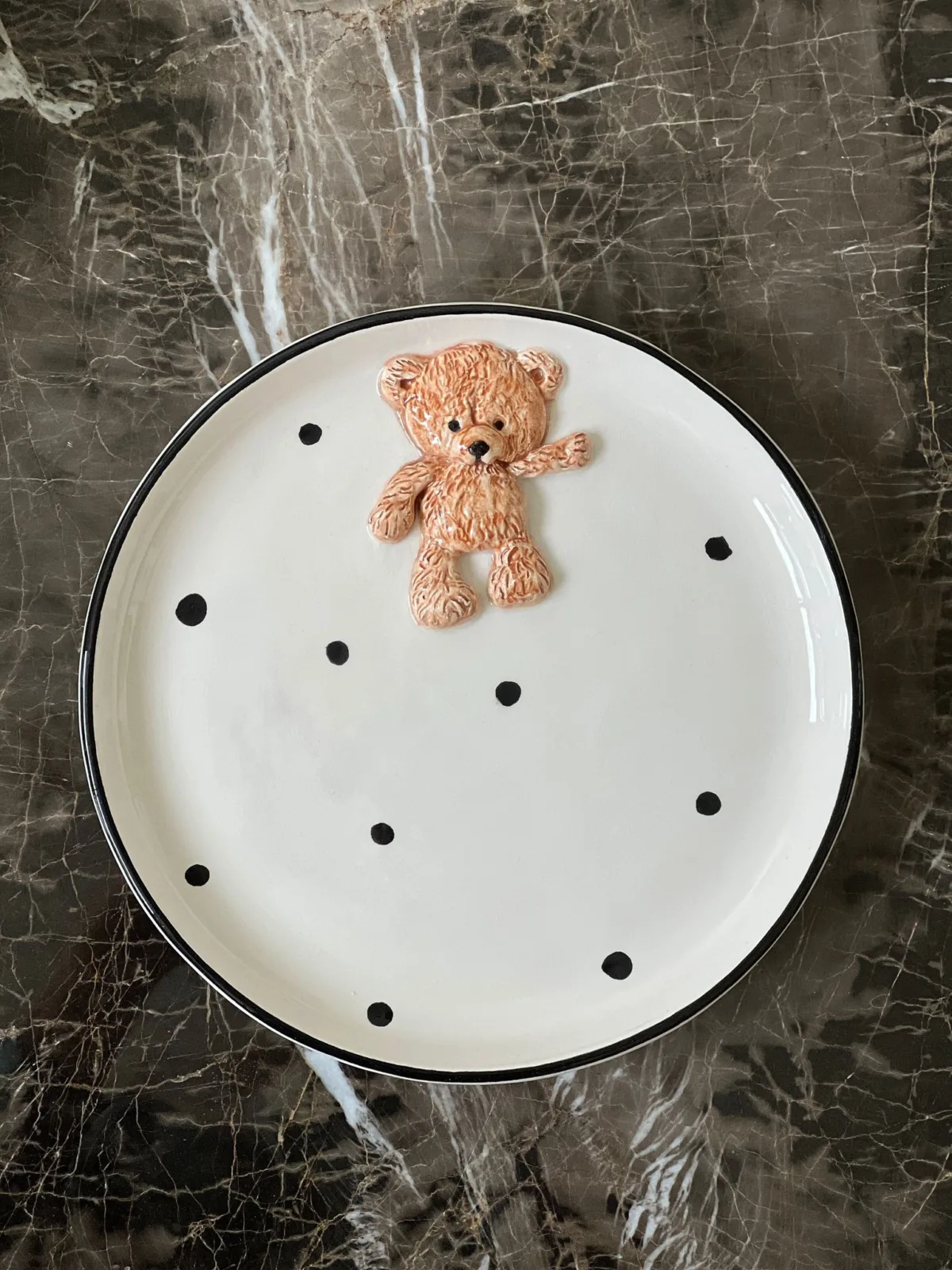 MeGgDecor Teddy Bear 2 Adet Kabartma 21cm Tabak - Görsel 2