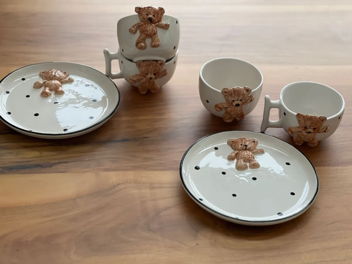 MeGgDecor Teddy Bear 2 Adet Kabartma 21cm Tabak - Görsel 3