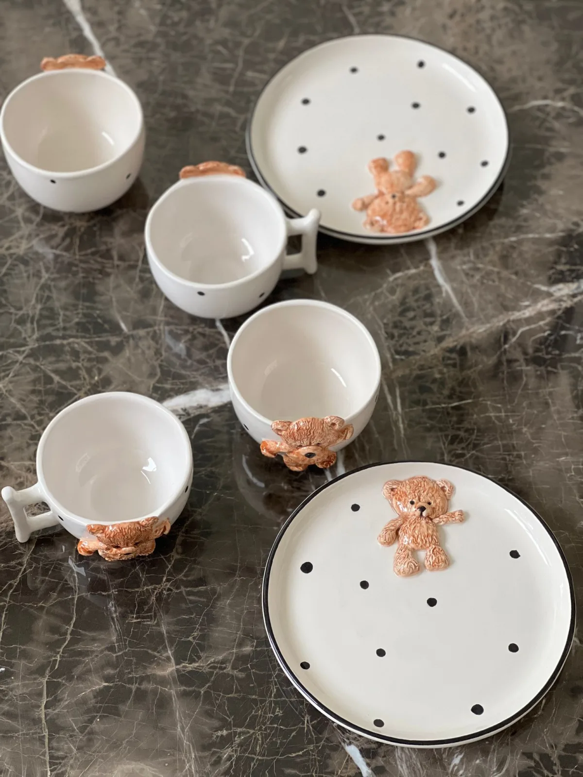MeGgDecor Teddy Bear 6 Parça 2 Kişilik kahvaltı seti - Görsel 4