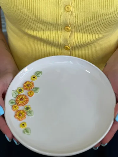 1 Adet Çicek Tabak 21cm Çapında