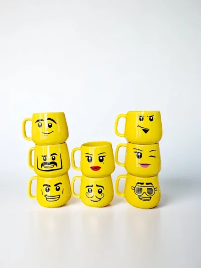 Emoji Yüzlü 240ml Tombul Seramik Kupa