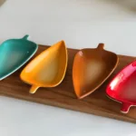 TAHTA STANDLI RENKLİ 4'LÜ ÇEREZLİK MeggDecor