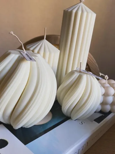 5;li Doğal Dekoratif Mum Seti % 100 Soya Mum