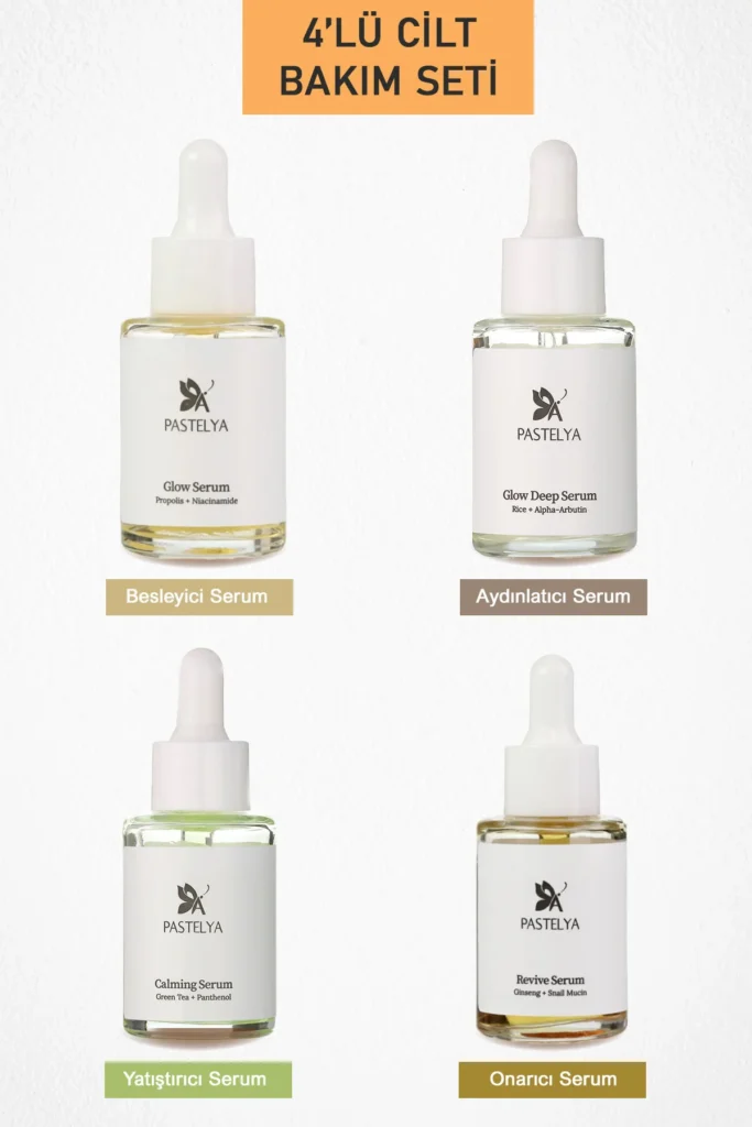 4 güçlü Serum Besleyici + Aydınlatıcı + Yatıştırıcı + Onarıcı Serum