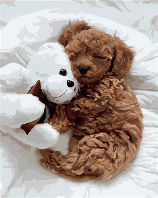sayilarla-boyama-seti-cerceveli-kasnak-b6021 Sayılarla Boyama Seti Çerçeveli Kasnaklı Ayıcıkla Uyuyan Köpek - Görsel 1